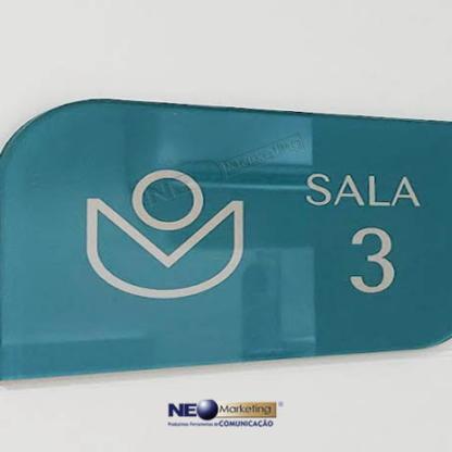 Placa identificação de sala para consultório