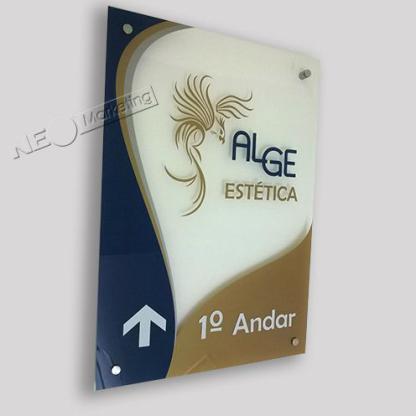 FOTO 13 - Placa de Acrílico Adesivada, Sinalização de Ambiente