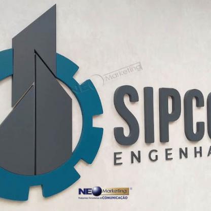 Logotipo em MDF para Recepção de Empresa