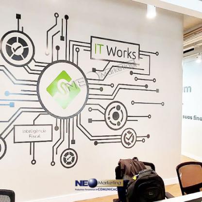 Adesivagem de parede para escritórios